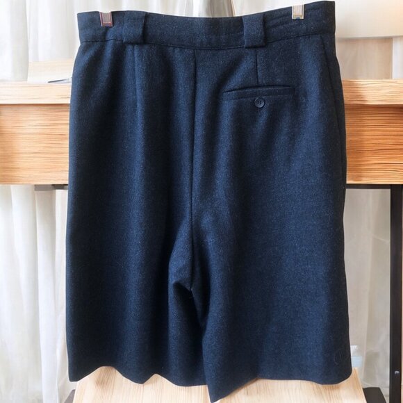 Giorgio Sant'Angelo Vintage 80’s Black Wool Lined Shorts Culottes size 12 - Picture 12 of 13